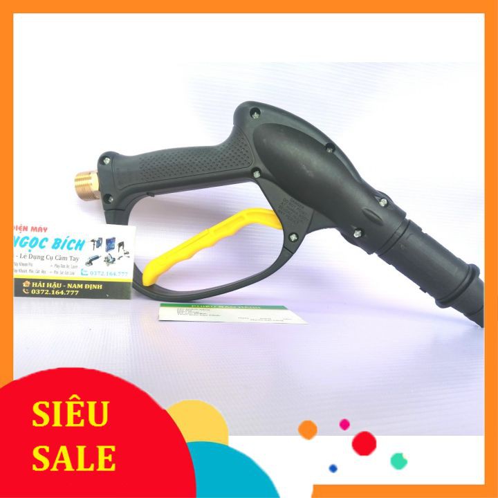 Súng Rửa Xe Tăng Áp Súng Xịt Áp Suất Cao Lắp Máy Rửa Xe Loại 22mm(súng cò vàng)