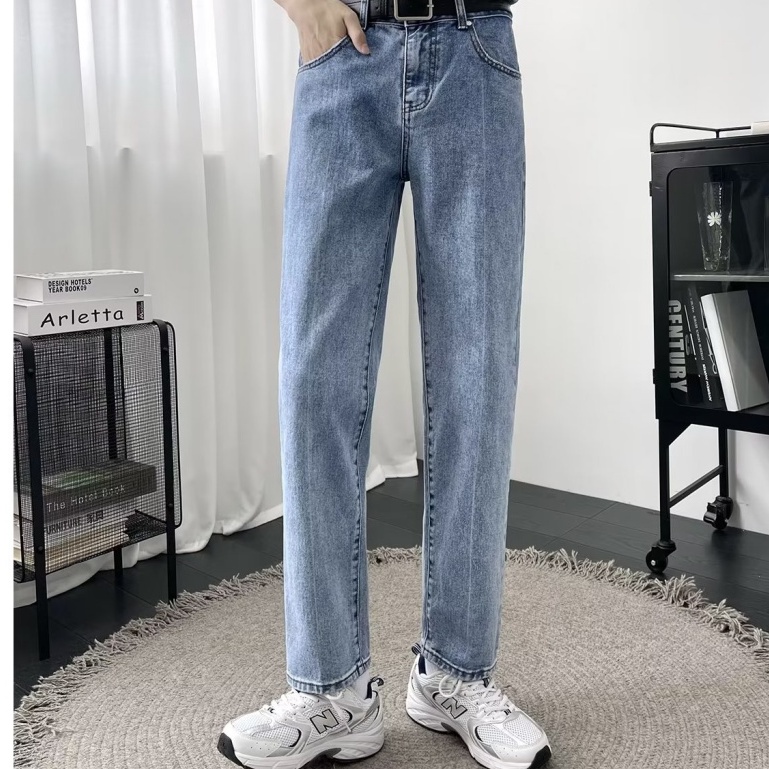 Quần Jean Ống Rộng Màu Sắc Tươi Sáng Thời Trang Cho Nam