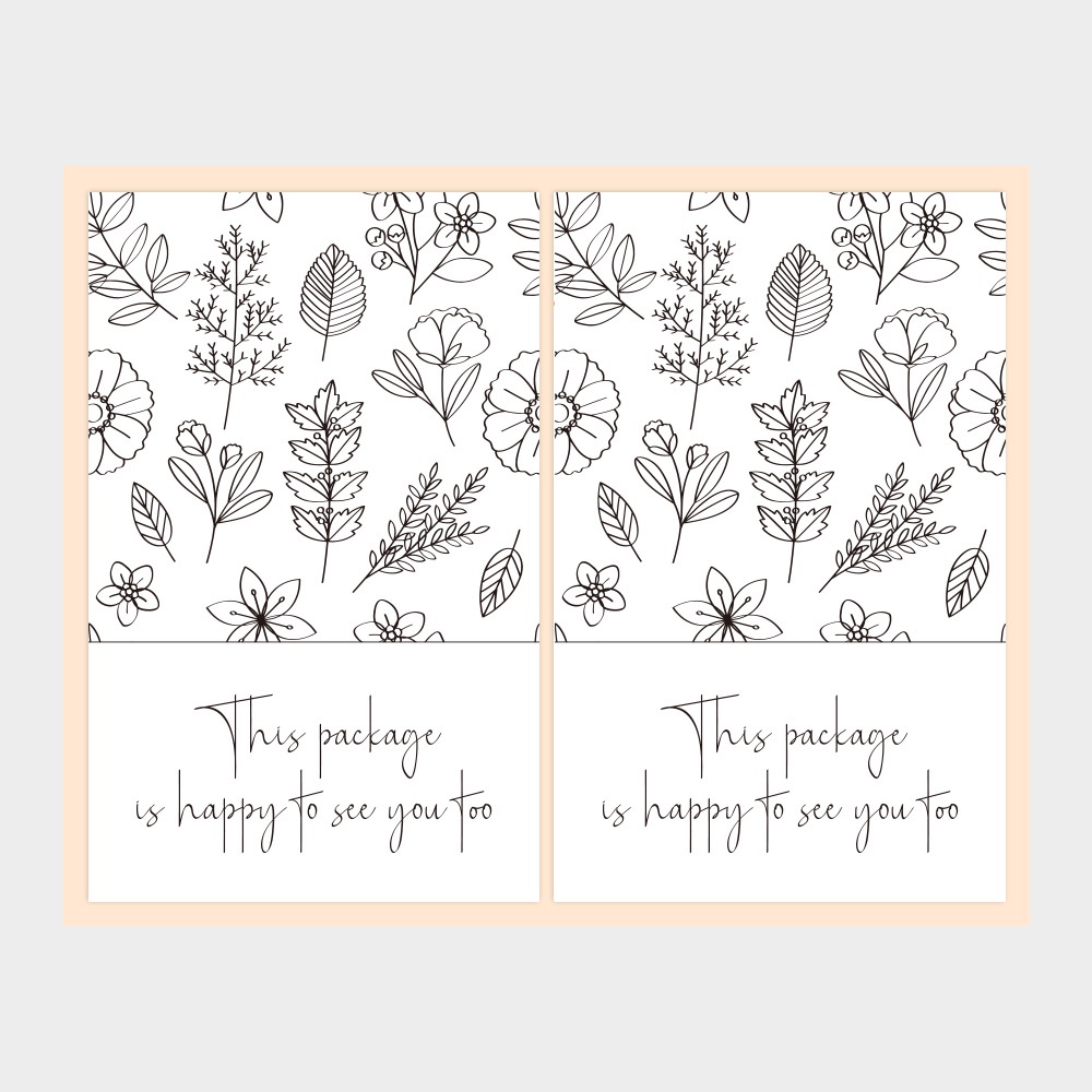 Tem niêm phong gói hàng, nhãn dán cảm ơn thiết kết hoa lá đen trắng cực đẹp