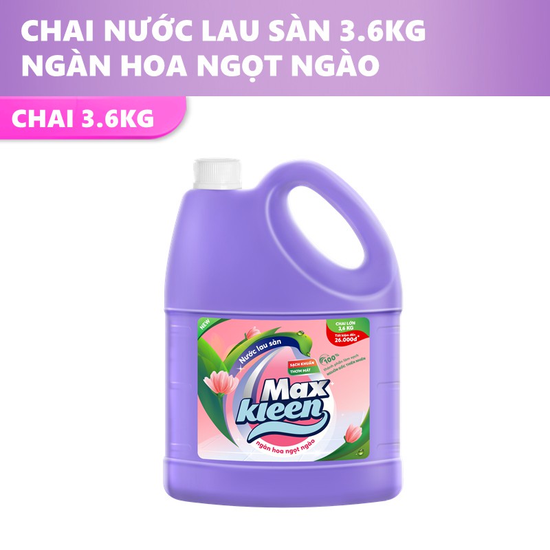 Chai Nước Lau Sàn MaxKleen 3.6kg+Túi nước giặt xả 600g