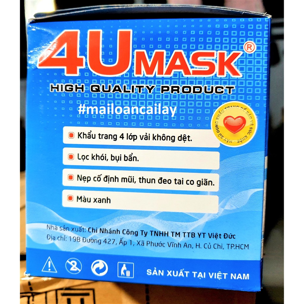 KHẨU TRANG Y TẾ HỘP 50 CÁI 4U MASK