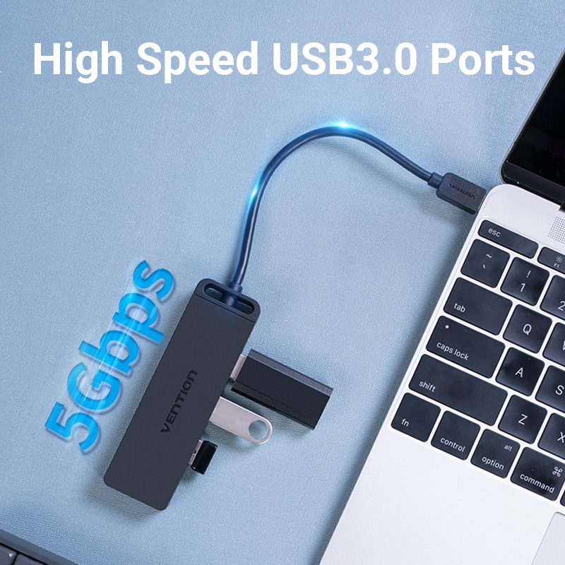 HUB VENTION Chuyển Kết Nối USB-C Sang USB 3.0x3+USB-C OTG Tốc Độ Cao Cho Macbook PC