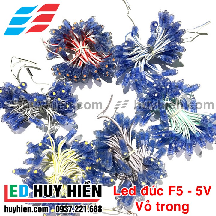 Mua Led đúc F5 đế 9mm điện áp 5V (12V) các màu chống nước ngoài trời ...