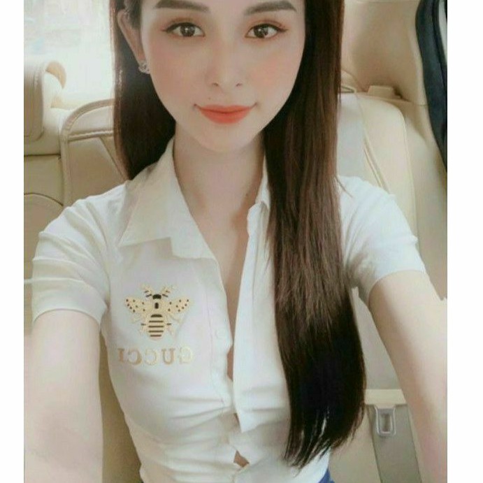 Áo sơ mi con ong tay ngắn chất vải kate nhật kèm hình thật