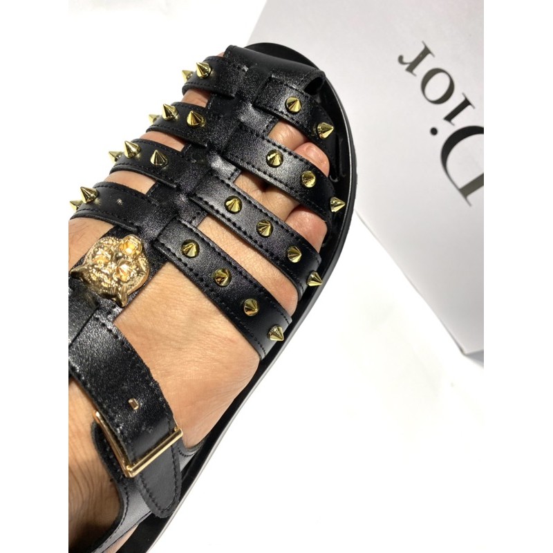 Dép rọ nam gc quai da đính đinh đế đúc, dép bịt đầu nam hàng Fullbox.