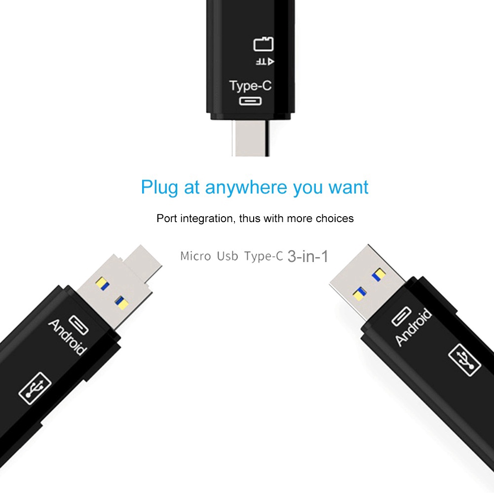 Đầu USB 5 trong 1 3.0 Type C kiêm thiết bị đọc thẻ nhớ SD TF | BigBuy360 - bigbuy360.vn