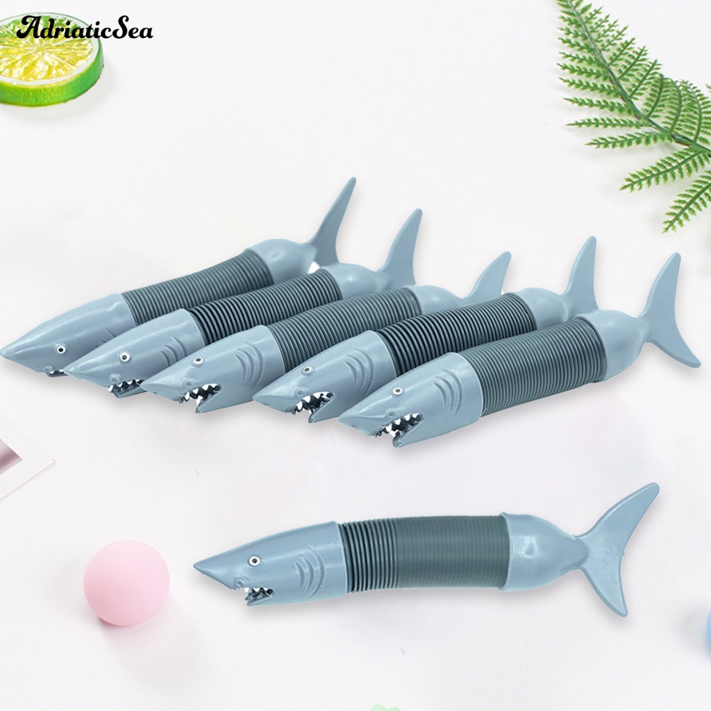 Đồ Chơi Con Quay Hình Cá Mập Ống Co Giãn DIY