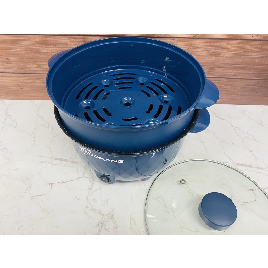 Nồi lẩu điện 2.5L YIGUOGANG đa năng kèm xửng hấp 2 chế độ nấu chuyên dụng - Nồi lẩu điện đa năng 2022