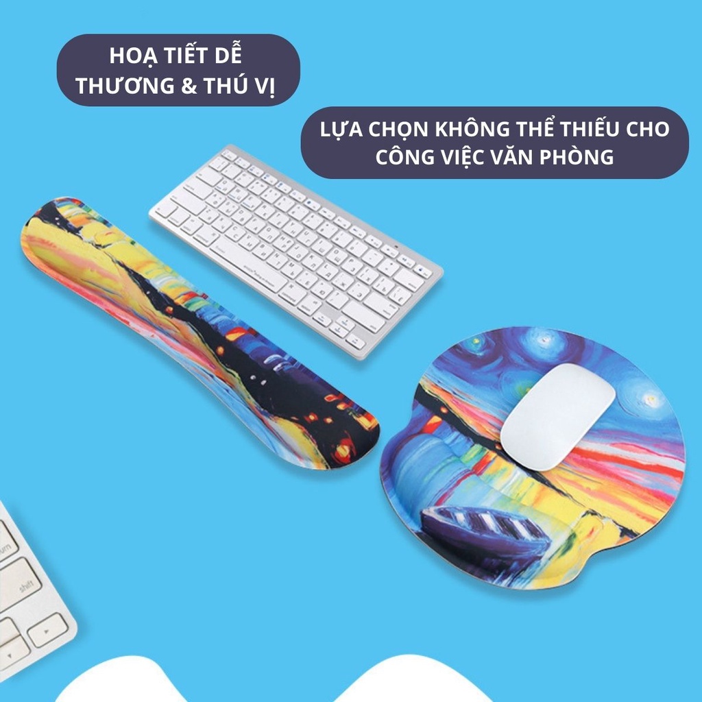 Tấm lót chuột & kê tay bàn phím công thái học giúp cổ tay thoải mái