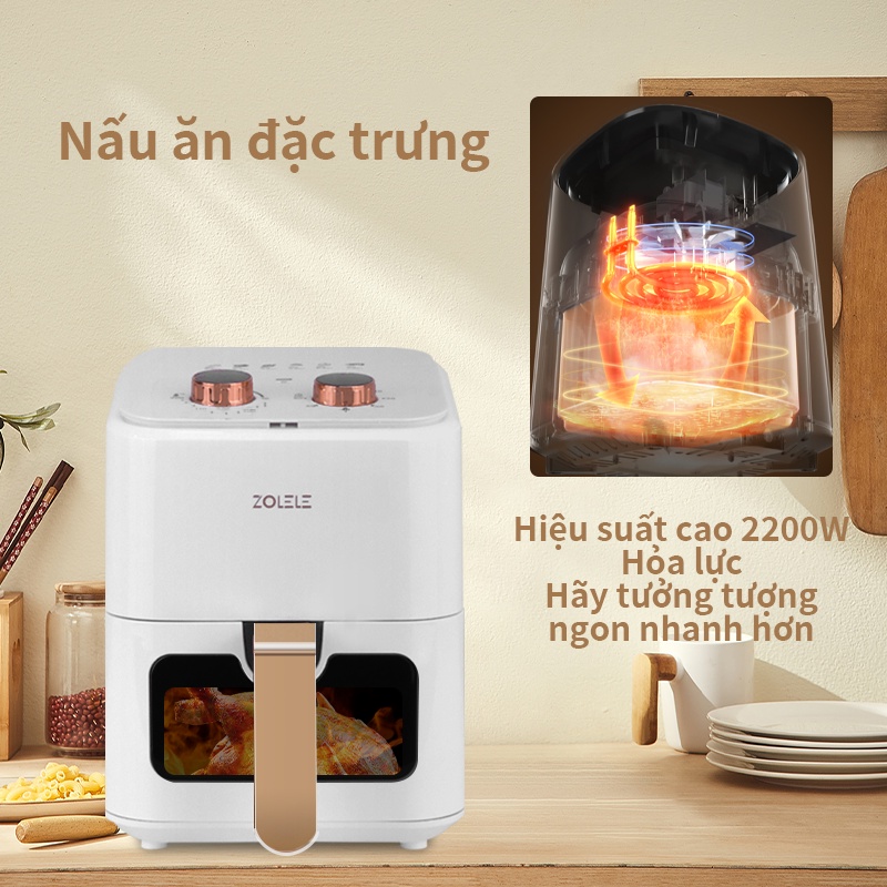 Nồi chiên không khí đa năng ZOLELE ZA003 -dung tích 5.5L ,công suất lớn 2200W