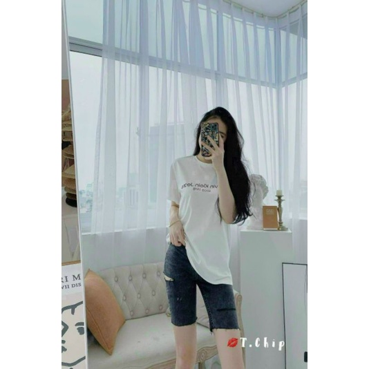 Áo Thun cotton giấy về đủ 4 màu trắng , đen, xanh và hồng MY2110214