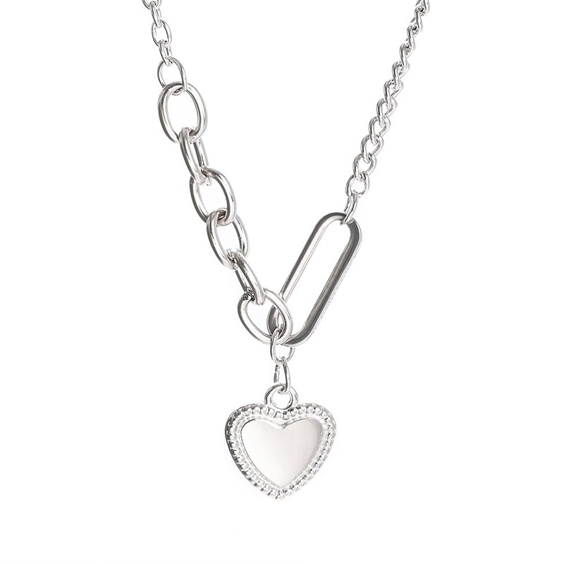 1 Vòng cổ Hợp Kim Mặt Trái Tim Đơn Giản Phong Cách Hàn Quốc Cho Nữ