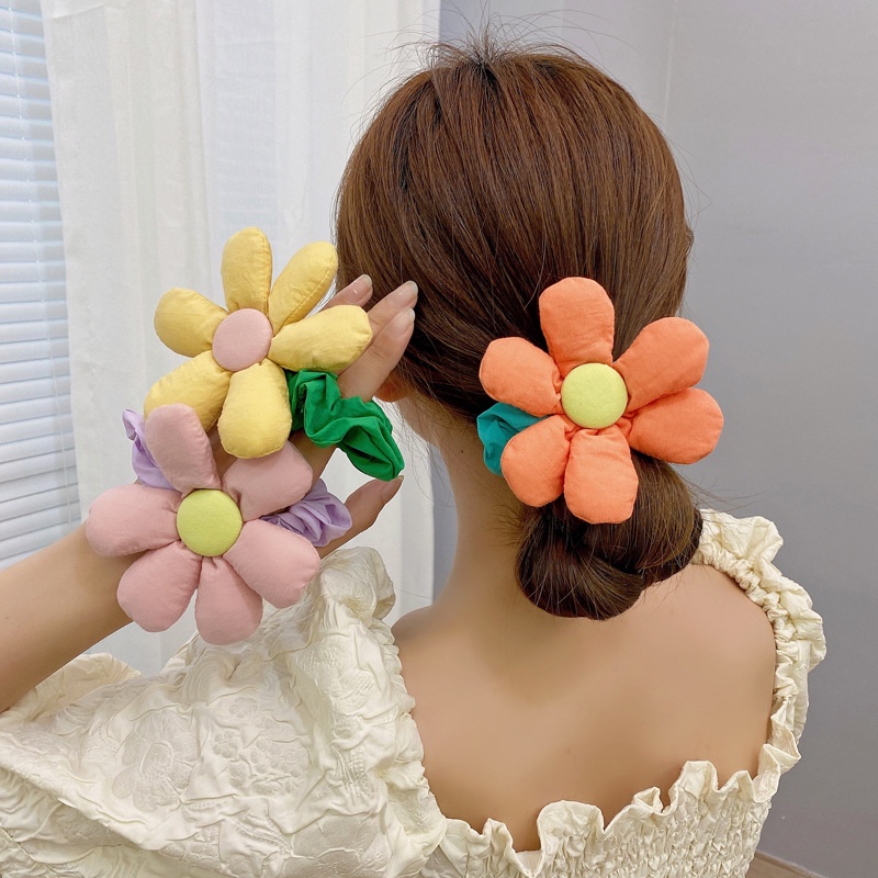 Dây buộc tóc hình hoa ngọt ngào dễ thương phong cách Hàn Quốc