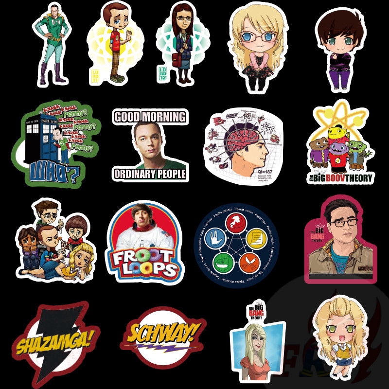Set 50 miếng dán The Big Bang Theory Series 01 CBS TV Show trang trí thời trang