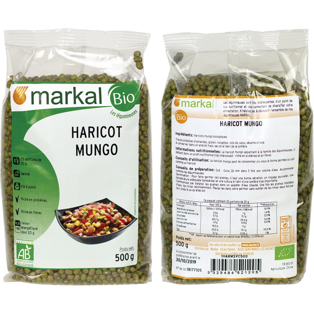 Đậu xanh hữu cơ Markal 500g