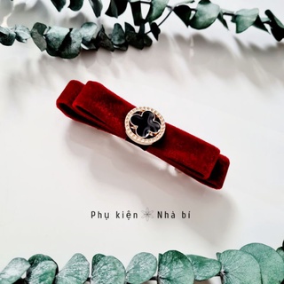 Kẹp tóc nơ nhung dáng mảnh thanh lịch