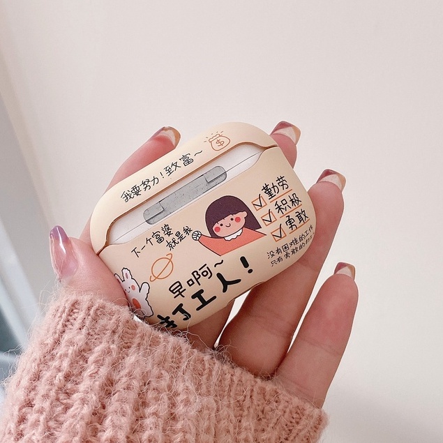 Vỏ Bảo Vệ Hộp Sạc Tai Nghe compatible AirPods 3 Pro compatible AirPods 2 Pro Bằng TPU Họa Tiết Công Nhân Dễ Thương Độc Đáo Thời Trang
