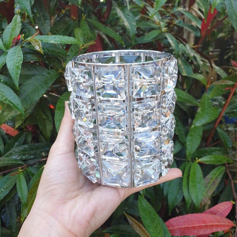 Ly để cọ trang điểm pha lê - Cốc đựng cọ nail tiện lợi