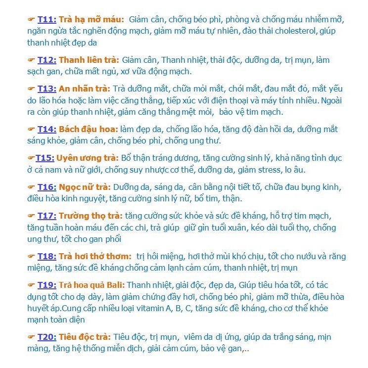 💥  TRÀ THẢO MỘC TRÀ HOA KHÔ NHIỀU MẪU