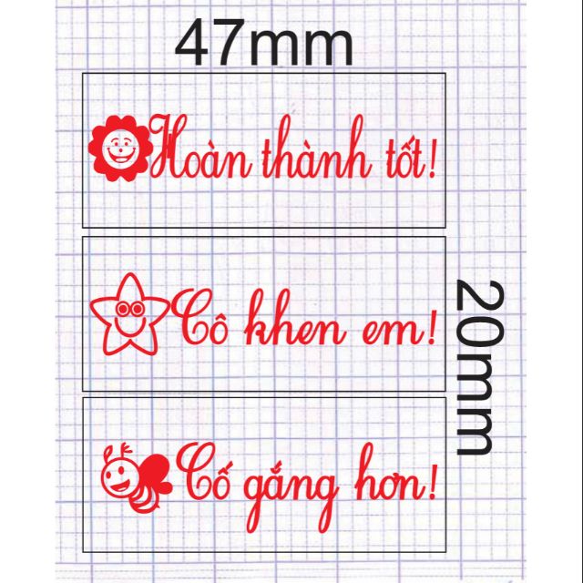 Combo 3 dấu kt mặt dấu 20 × 47mm