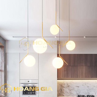 FreeShip Đèn thả trần trang trí cao cấp hình cầu trang nhã mạ vàng đẹp mắt - đã bao gồm bóng LED