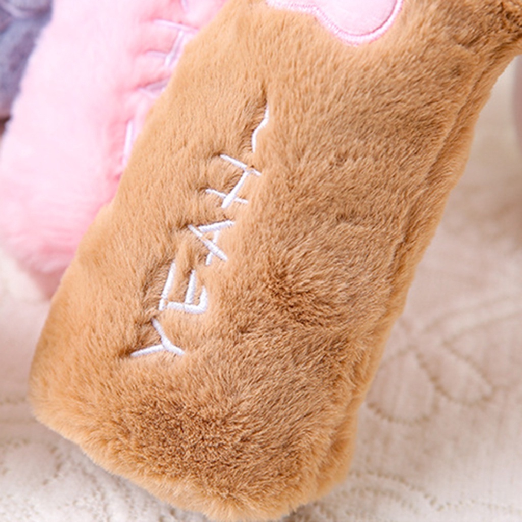 Túi Đựng Bút Hình Chân Mèo Phối Lông Mềm Sức Chứa Lớn Dễ Thương