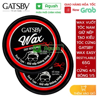 Wax vuốt tóc nam giữ nếp tạo kiểu tóc cứng Gatsby Hair Wax Easy Restylable 65g đỏ tạo nếp tóc khô chính hãng loại giá rẻ