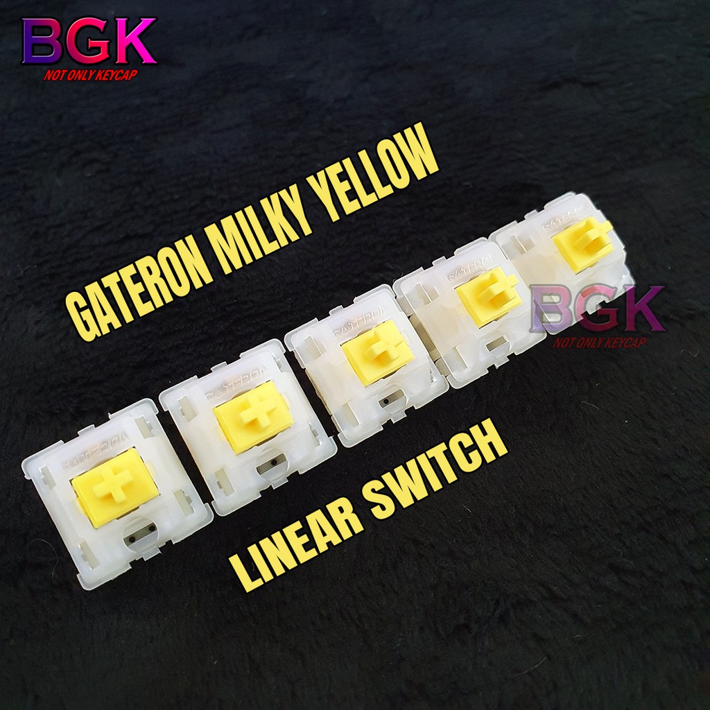 Switch Gateron Milky Yellow lẻ Switch Linear Siêu Mượt 5 PIN sử dụng cho bàn phím cơ