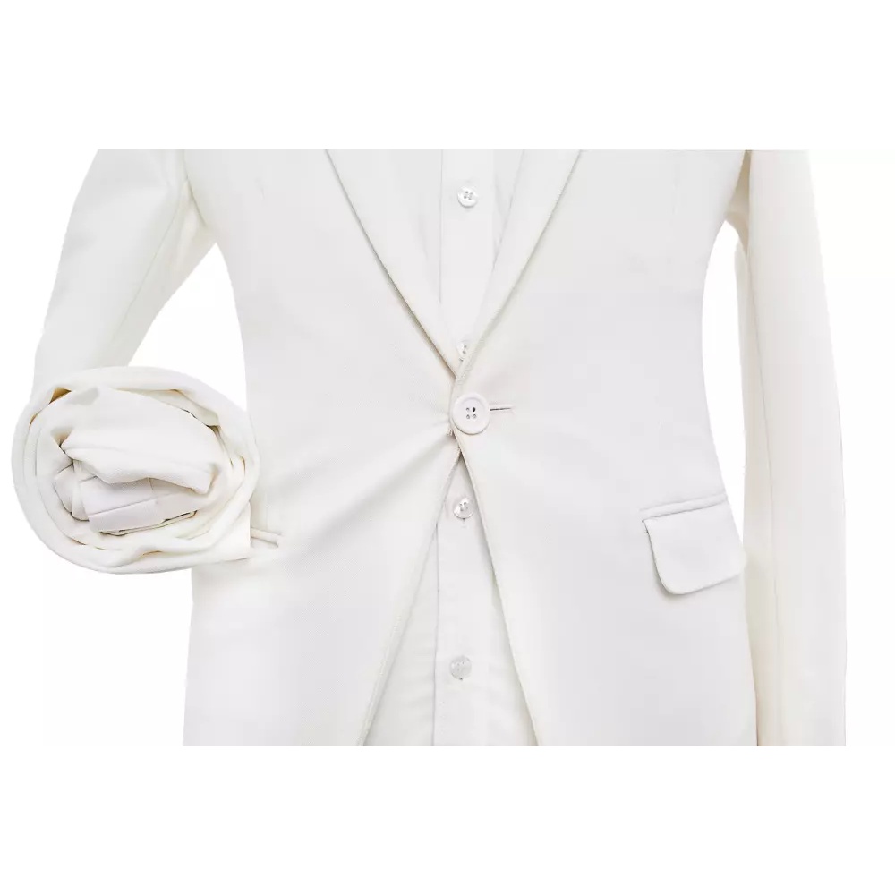 Áo vest nam trắng The Suits House cổ điển, vải dầy dặn, fit người