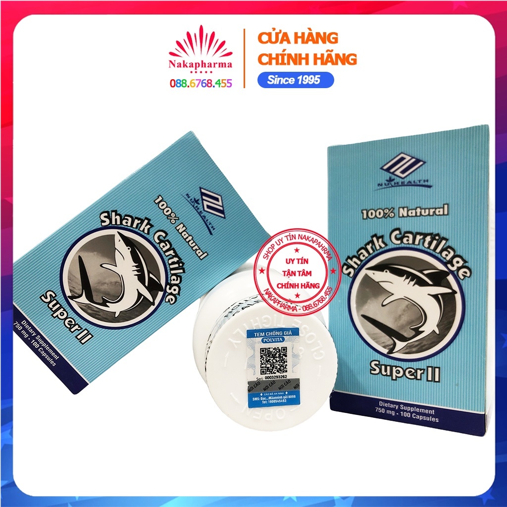 Viên sụn vi cá mập Shark Cartilage Super II - Hỗ trợ bồi bổ và tái tạo sụn khớp, vận động linh hoạt, dẻo dai Polvita