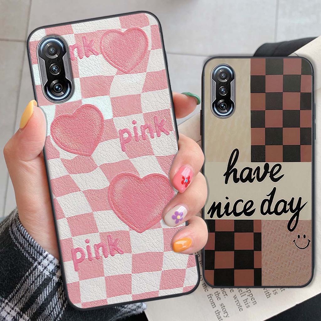 Ốp Xiaomi Redmi K40 caro trái tim cá tính, thời trang siêu đẹp, siêu phong cách