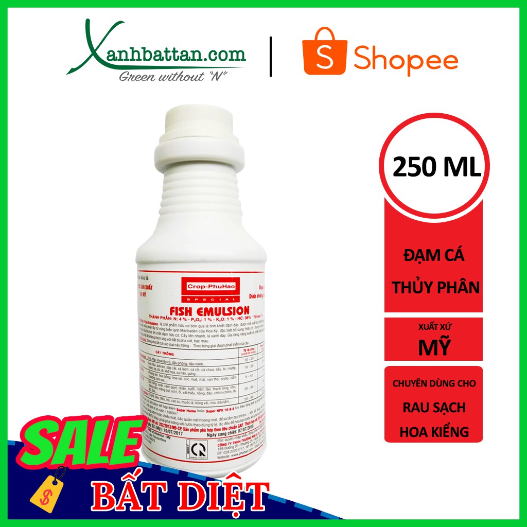 Đạm Cá Thủy Phân Đậm Đặc Fish Elmusion Chai 250 ml