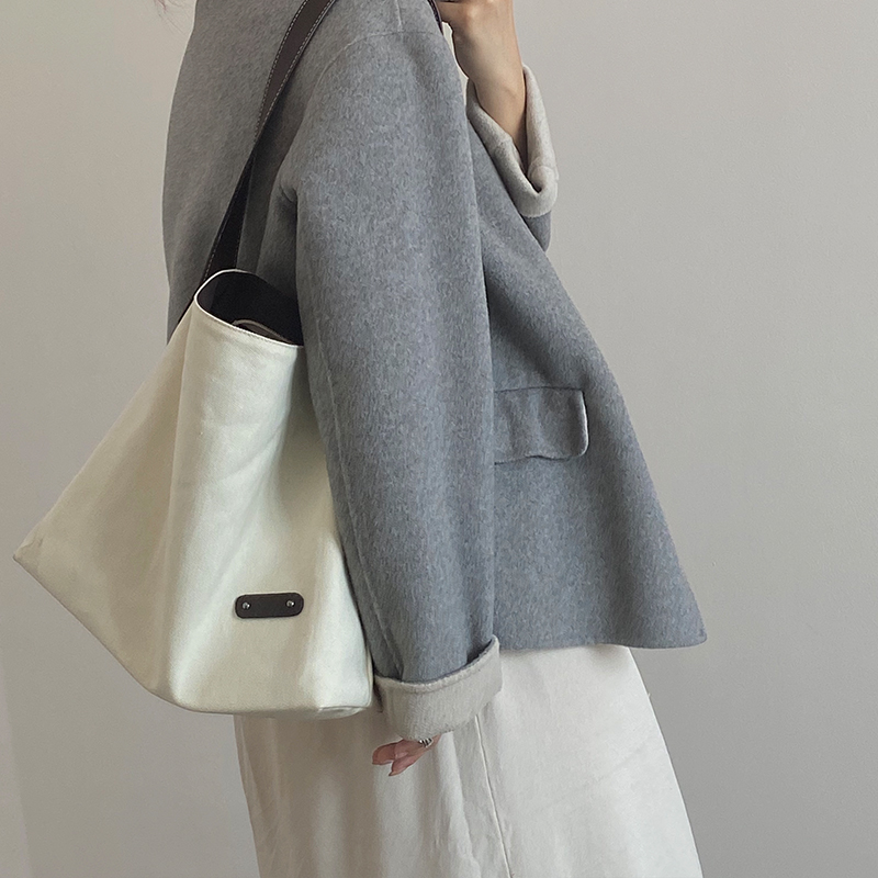 Túi Vải Canvas Thiết Kế Đơn Giản Phong Cách Nhật Bản Cho Nữ