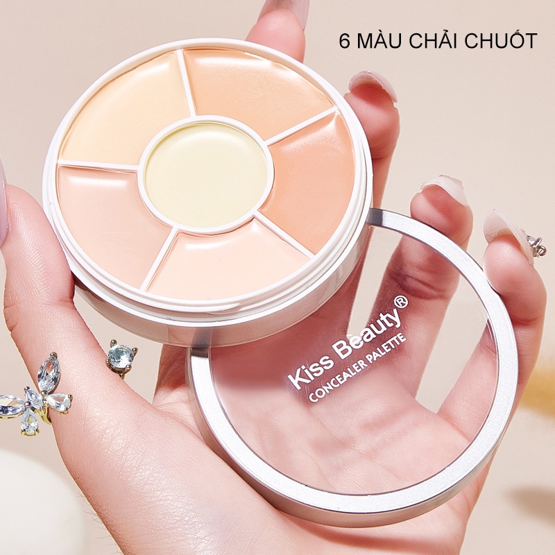 KISS BEAUTY 6 Màu Kem Che Khuyết Điểm Quầng Thâm Che Mụn，Kem che khuyết điểm đa chức năng (KB-ZX02)