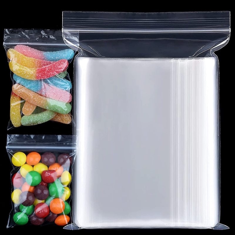 Set 100 túi khóa kéo mini bằng nhựa trong suốt chống nước