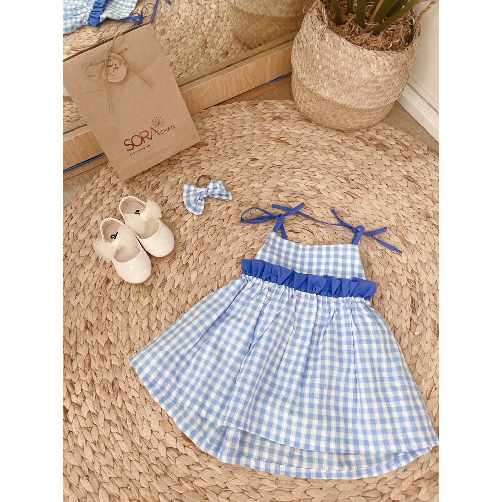 Đầm 2 Dây Đan Chéo Họa Tiết Nhiều Màu Sắc Cho Bé Gái 9kg-46kg SoraChan - M103,M104,M105