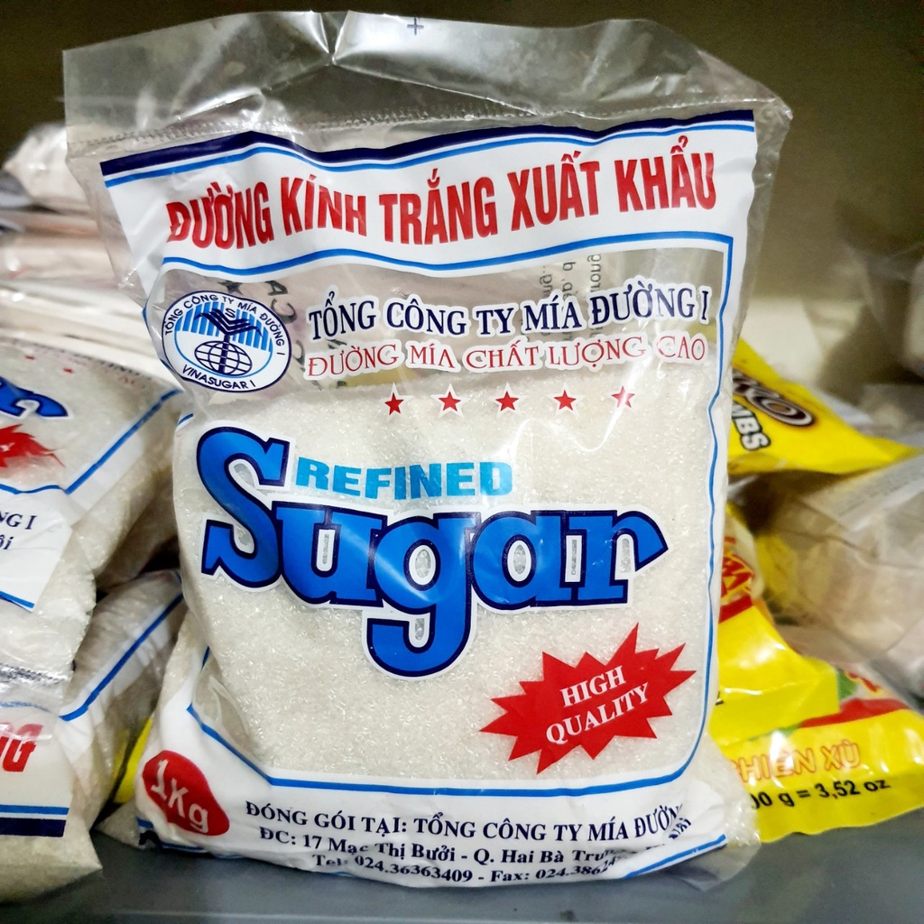 Đường kính trắng xuất khẩu gói 1kg/ đường vàng, nâu