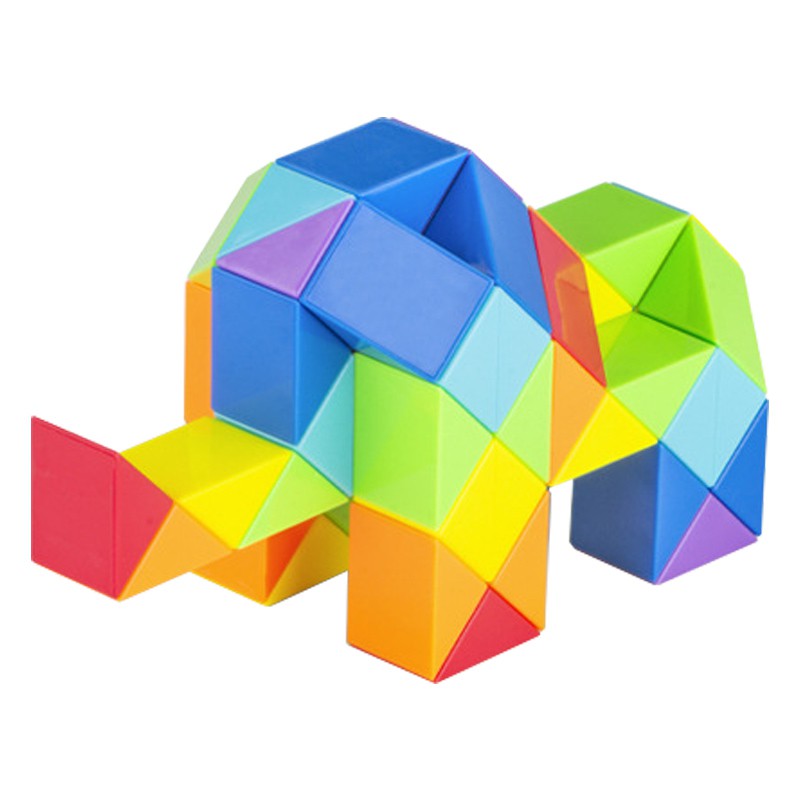 Rubik rắn 72 đoạn màu sắc cầu vồng an toàn cho bé đồ chơi thông minh quà tặng sinh nhật quà tặng thiếu nhi 1/6