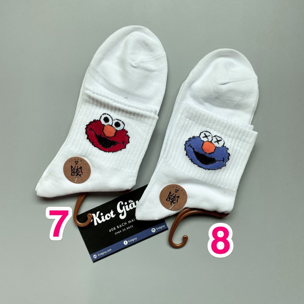 Tất vớ KAWS XX cao cổ nam nữ - Tất Sesame Street