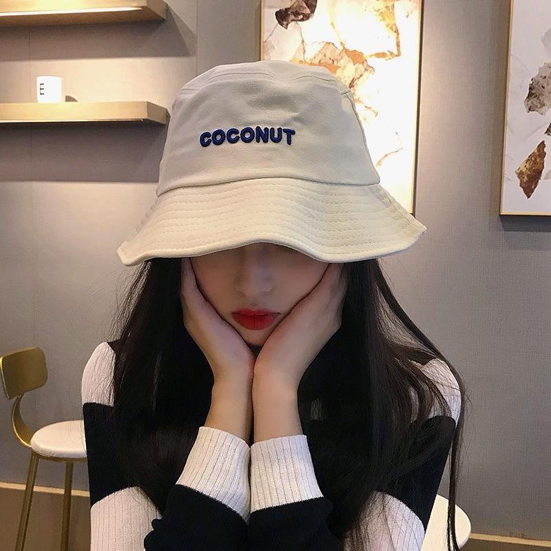 Nón Bucket Thêu Chữ Phong Cách Nhật Bản Đơn Giản Thời Trang Cho Nữ