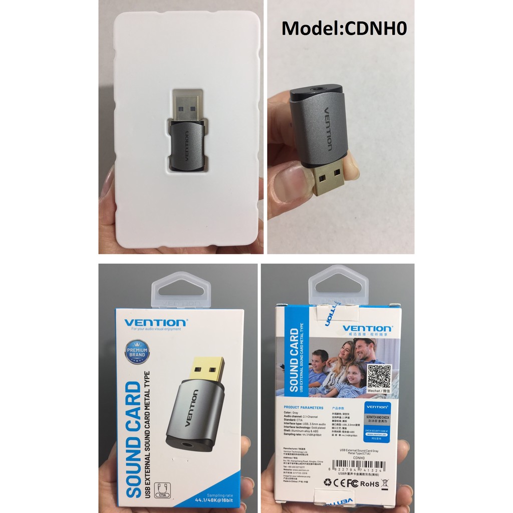 [USB to 3.5mm] Card âm thanh Vention CDJHB 15cm / CDNH0 / CDZB0 15cm