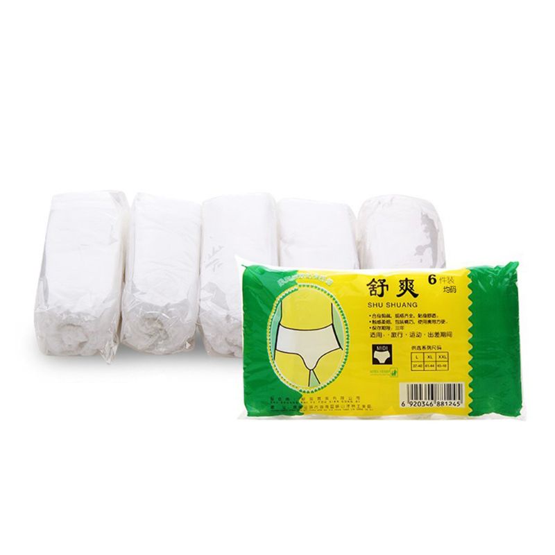 Set 6 Quần Lót Unisex Bằng Vải Không Dệt Dùng Một Lần Tiện Dụng Khi Đi Du Lịch