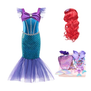 Đầm Hóa Trang Nàng Tiên Cá Xinh Xắn Cho Bé Gái