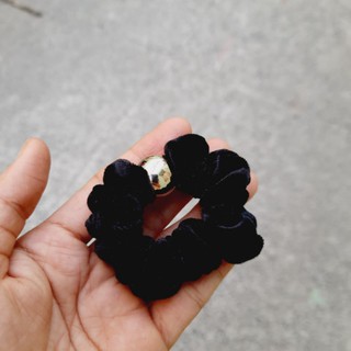 Dây cột tóc nhung 1 hạt tròn (Cỡ 5 cm)