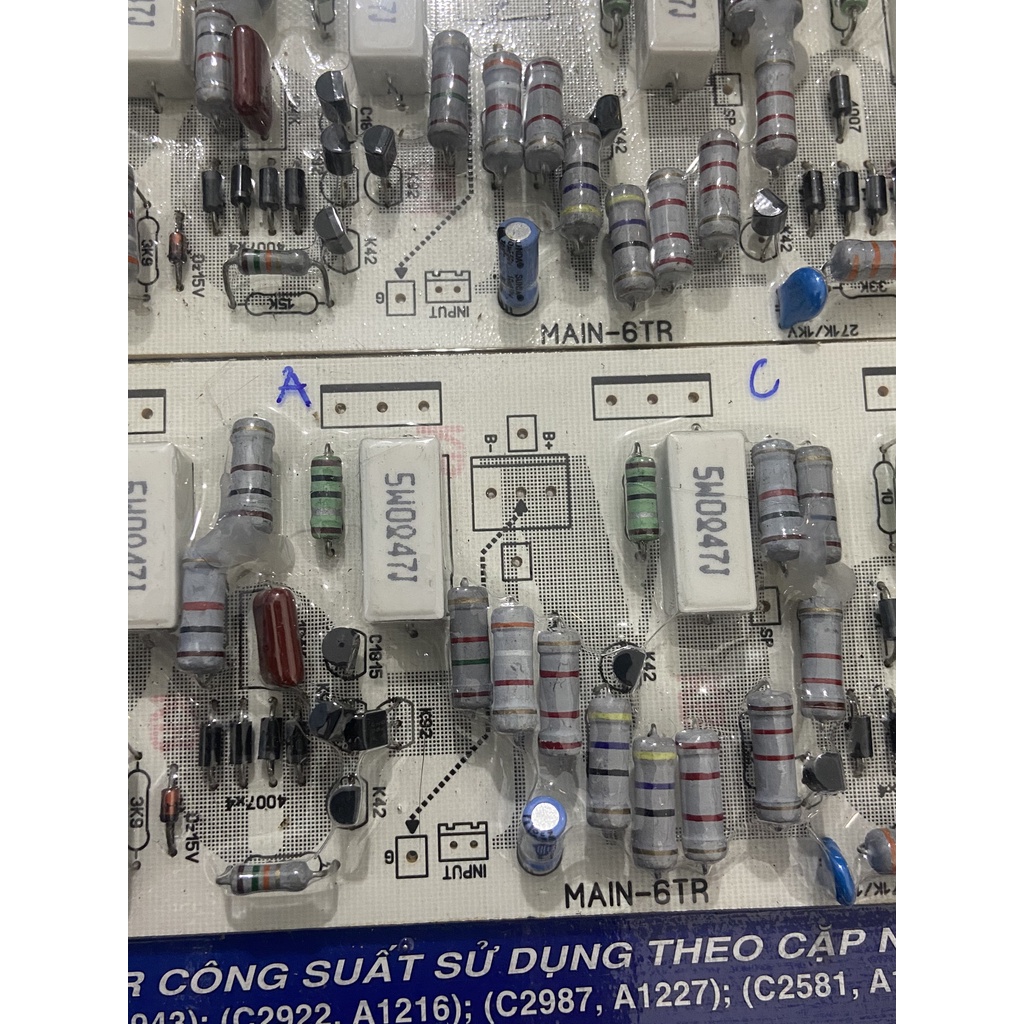 Mạch công suất 12 sò sợi thủy tinh điện trở 2 wát