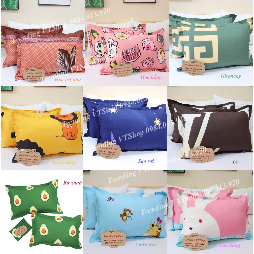Vỏ gối nằm chất liệu Poly Cotton chất cực mịn mát - Giá siêu rẻ (Mua ngay kẻo hết)