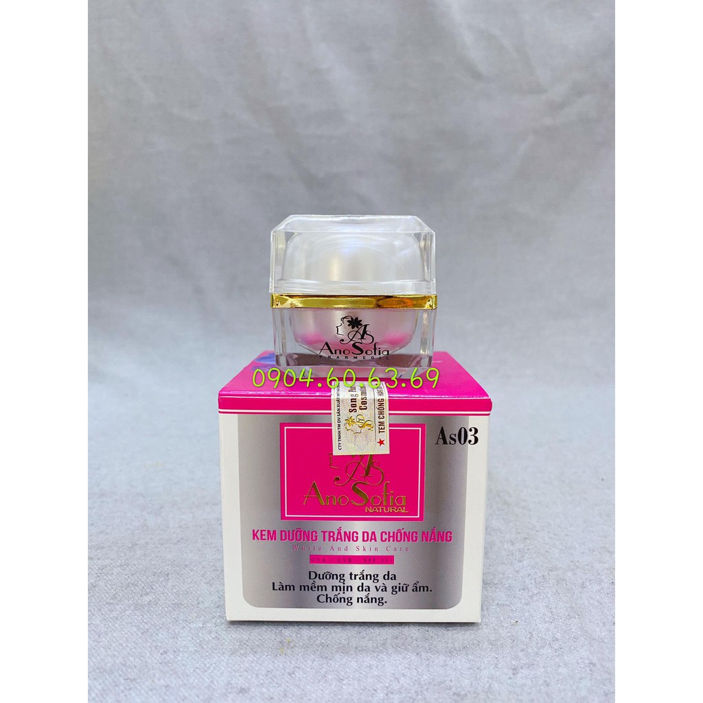 Kem Ano Sofia Natural AS03 12g Dưỡng Trắng Da Chống Nắng Anosofia