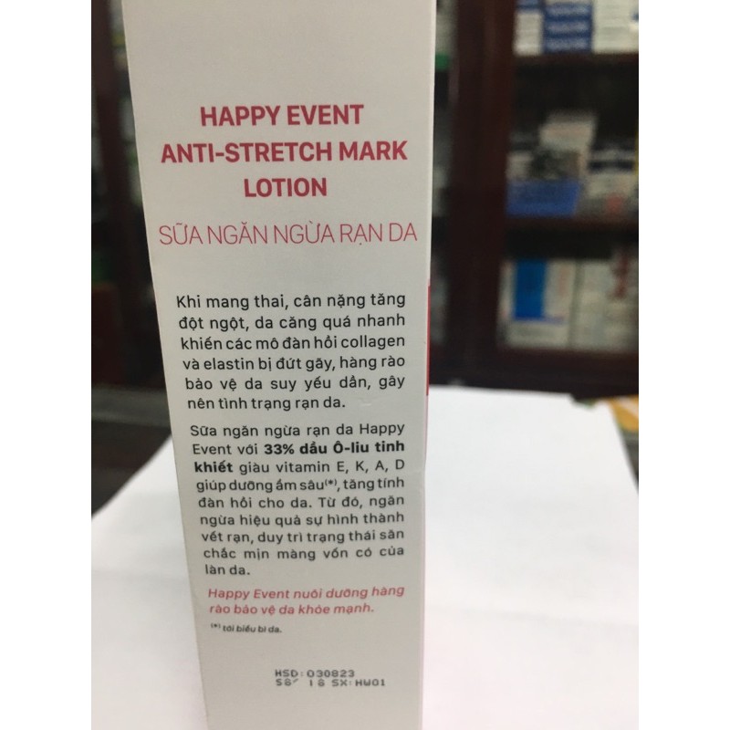 Mẫu mới.Sữa Chống Rạn Da Happy Event 100ml
