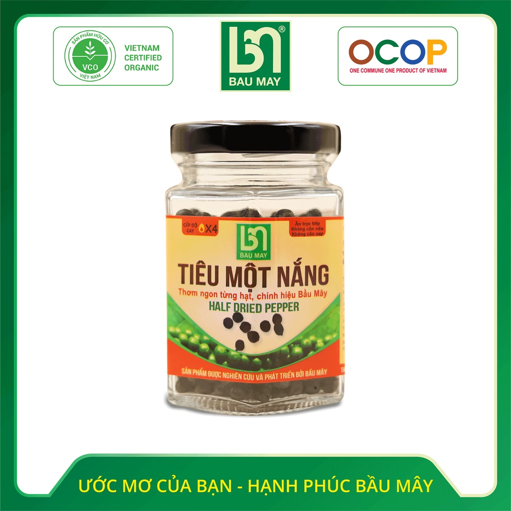 Tiêu một nắng Organic Bầu Mây - Giúp kích thích vị giác, giúp ăn ngon miệng hơn, cải thiện chức năng của hệ tiêu hoá