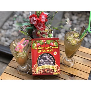 Hạt điều rang muối vỏ lụa Quân Đạt hộp giấy 500gr
